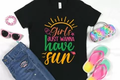 Girls just wanna have sun SVG , Summer vibes SVG , Beach SVG Product Image 2