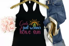 Girls just wanna have sun SVG , Summer Vibes SVG Product Image 2