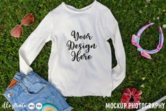 Girls T-Shirt Mockup Bundle | Kids White Shirt Bundle Product Image 3