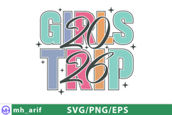 Girls Trip 2026 SVG, Matching Vacation Shirt Design Product Image 2