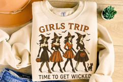 Girls Trip Halloween PNG, Spooky PNG, Witch PNG, Pumpkin PNG Product Image 1