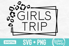 Girls Trip Leopard Frame SVG cut file and PNG sublimation design preview
