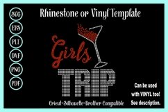 Girls Trip Rhinestone Shirt Template - Martini Product Image 1
