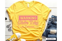 Warning Girls Trip In Progress SVG, Summer Vacation svg Product Image 4
