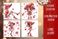 Valentine Square coaster Sublimation Love design png Product Image 1