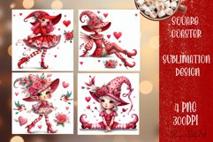 Valentine Square coaster Sublimation Love design png Product Image 1