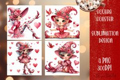 Valentine Square coaster Sublimation Love design png Product Image 1