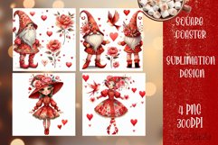 Valentine Square coaster Sublimation Love design png Product Image 1