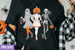 Spooky Girl Squad Halloween Png, Ghost Pumpkin Png Product Image 2