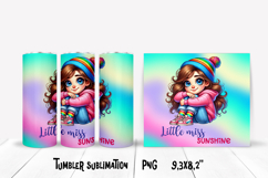 Pink girl tumbler wrap design | Kids tumbler wrap Product Image 1