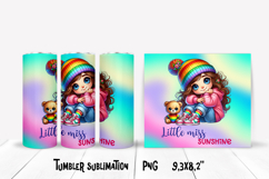 Pink girl tumbler wrap design | Kids tumbler wrap Product Image 1