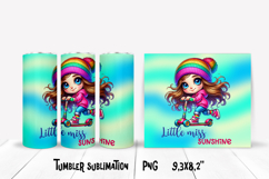 Pink girl tumbler wrap design | Kids tumbler wrap Product Image 1
