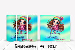 Pink girl tumbler wrap design | Kids tumbler wrap Product Image 1