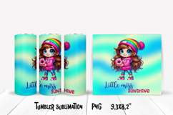 Pink girl tumbler wrap design | Kids tumbler wrap Product Image 1