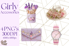 Girly Accessories Clipart, Pastel Fashion Accessories Png Product Image 1