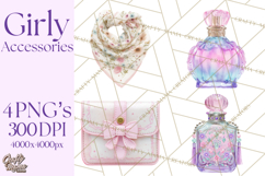 Girly Accessories Clipart, Pastel Fashion Accessories Png Product Image 1