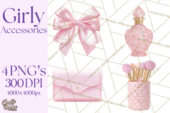 Girly Accessories Clipart, Pastel Fashion Accessories Png Product Image 1