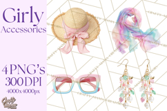 Girly Accessories Clipart, Pastel Fashion Accessories Png Product Image 1