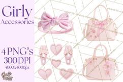Girly Accessories Clipart, Pastel Fashion Accessories Png Product Image 1