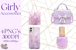 Girly Accessories Clipart, Pastel Fashion Accessories Png Product Image 1