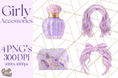 Girly Accessories Clipart, Pastel Fashion Accessories Png Product Image 1