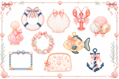 Girly Coastal PNG Bundle | Coquette Beach Bows &amp; Seashel Set Product Image 3