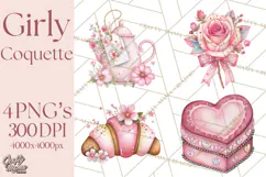 Parisian Coquette Accessories PNG, Girly Clipart, Pastel Product Image 1