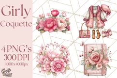 Parisian Coquette Accessories PNG, Girly Clipart, Pastel Product Image 1