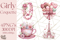Parisian Coquette Accessories PNG, Girly Clipart, Pastel Product Image 1