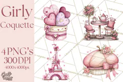 Parisian Coquette Accessories PNG, Girly Clipart, Pastel Product Image 1
