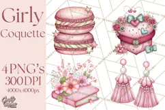 Parisian Coquette Accessories PNG, Girly Clipart, Pastel Product Image 1