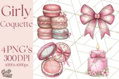 Parisian Coquette Accessories PNG, Girly Clipart, Pastel Product Image 1