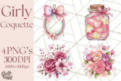 Parisian Coquette Accessories PNG, Girly Clipart, Pastel Product Image 1