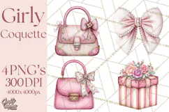 Parisian Coquette Accessories PNG, Girly Clipart, Pastel Product Image 1