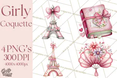 Parisian Coquette Accessories PNG, Girly Clipart, Pastel Product Image 1