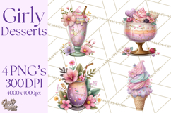 Dessert Clipart, Girly Pastel Sweets, Cupcakes Cookies Png Product Image 1