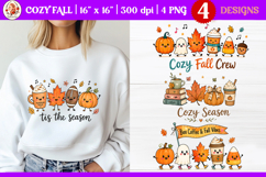 Cute cozy fall PNG designs with smiling pumpkins, ghost Product Image 1