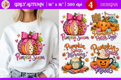 Girly autumn pumpkin sublimation with cute pumpkins Product Image 1