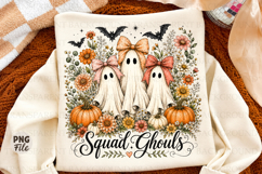 Girly Ghost Squad PNG Halloween Cat &amp; Pumpkins Product Image 1