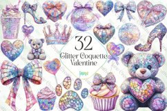 Girly Glitter Coquette Valentine Clipart Bundle Product Image 1