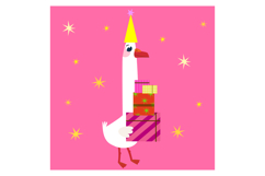 Silly Goose Birthday Clipart Set 11 Whimsical Party Goose Product Image 11