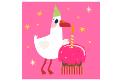 Silly Goose Birthday Clipart Set 11 Whimsical Party Goose Product Image 3
