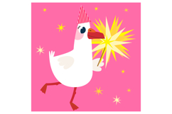 Silly Goose Birthday Clipart Set 11 Whimsical Party Goose Product Image 4