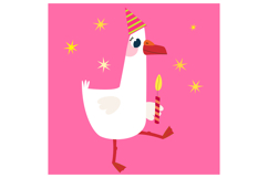 Silly Goose Birthday Clipart Set 11 Whimsical Party Goose Product Image 7