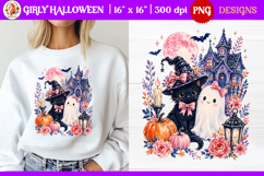 Girly Preppy Brushstroke Halloween Shirt Sublimation Product Image 1