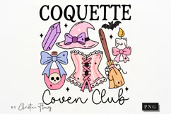 Coquette Coven Club Halloween PNG | Coquette Girly PNG Product Image 1