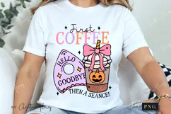Coffee and Seances Halloween PNG | Coquette Girly PNG Product Image 3