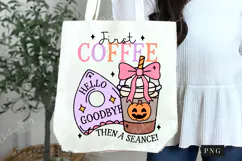 Coffee and Seances Halloween PNG | Coquette Girly PNG Product Image 6