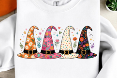 Girly Halloween Floral Witch Hat PNG Product Image 1