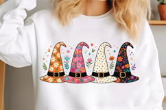 Girly Halloween Floral Witch Hat PNG Product Image 3